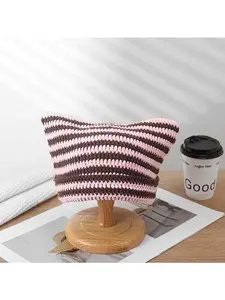 Women Beanie Warm Winter Hats Crochet Ear Beanie Hat Y2K Gothic Knitted Cat Ear Little Devil Hat Slouch Fox Headgear