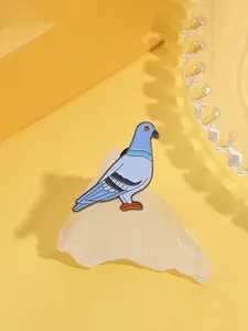 5 pieces - Set of cute peace dove brooches, metal dove enamel pins, cartoon animal badge lapel brooches and jewelry gifts