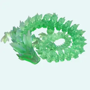 resin 3d printed articulating crystal dragons for home decor or gift fidget toy Ornaments Transparent Light