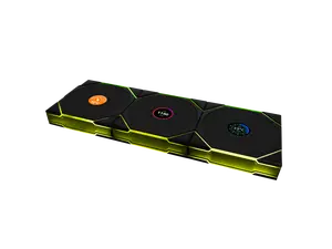 Lian Li UNI Fan TL LCD 120 Wireless - Triple Pack - 2.4 GHz Wireless Controller Included - Daisy Chain & Infinity Mirror Design - LCD Display - Controller required. - Black (12TLLCD1W3B)