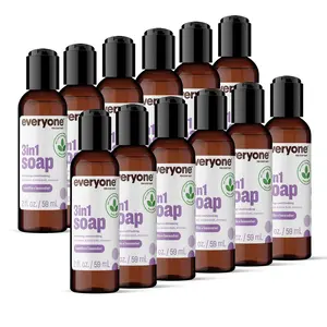 Everyone 3-in-1 Soap, Body Wash, Bubble Bath, Shampoo, 32 Ounce (Pack of 2), Lavender and Aloe, made with Essential Oils for Men and Women