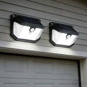 ISUNMEA Solar Outdoor Lights, 2-Pack Super Bright 178 LEDs Motion Sensor Wall Light with 270° Wide Angle & 3 Modes, Waterproof Solar Powered Security Light for Patio Garden Garage Front Door