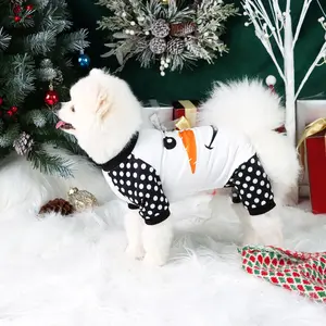 Cute Snowman Print Pet Jumpsuit, Soft Comfortable Pet Clothes, Warm Pet Costumes for Small Medium Puppy Dog Cat, Dog & Cat Clothing Supplies, Christmas Gift