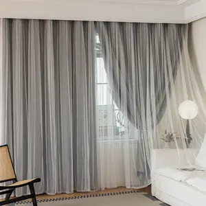 Modern Minimalist Blackout Curtains, Privacy Grommet Curtains, 1pc Full Light Blocking Double Layer Window Drapes, Sun Protection Fabric for Living Room, Home Decoration Curtain