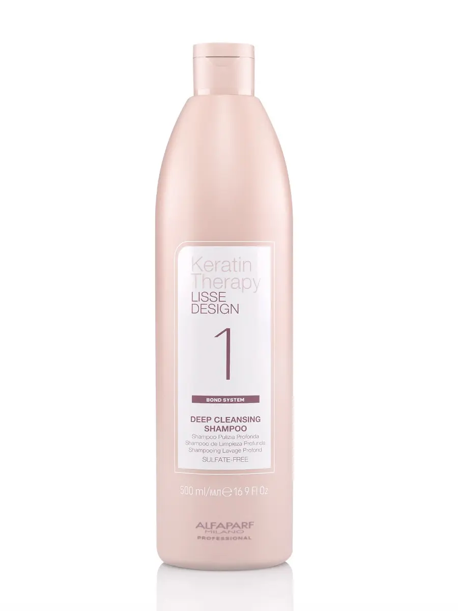 Alfaparf Milano Lisse Design Hydrolyzed Bio Keratin Smoothing Shampoo - 16.9 fl oz Clarifying Hair Wash Day Cleanser with Plant-Based Protein, Hydroxypropyltrimonium Hydrolyzed Collagen, Foam, Intense Deep Repair, Oil Control, Hot Styling Tool Protection,
