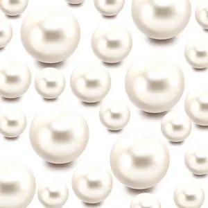 80 Pieces No Hole Floating Pearls for Glass Vase Centerpiece, Creamy White Pearl Beads for Tall Vase Filler Floating Candles Wedding Table Decor