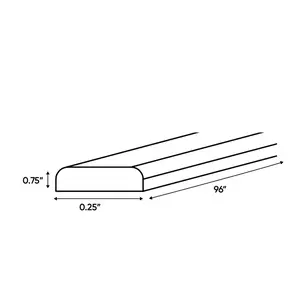 Slim Shaker White - Batten Molding - 0.25 Inch Trims Accessories - .25" Width x .75" Height x 96" Depth