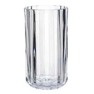 Better Homes & Gardens 14OZ Fluted Glass Tumbler Clear Premium Soda-lime Glass Dishwasher Safe Contemporary Style 2.95inW x 2.95inD x 5.59inH