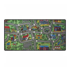 Colorful City Map Desk Mat, Playful Desk Accessory, Perfect for Kids' Study, Fun Home Office Decor, Ideal Gift for Boys or Girls