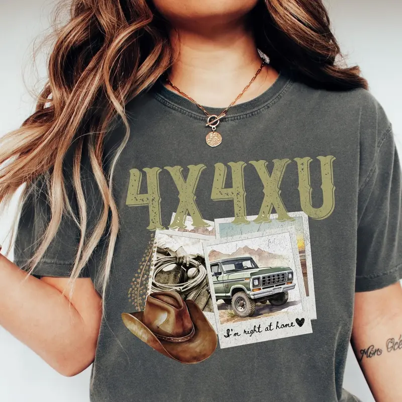 4x4xu Country music shirt women, Country Concert Outfit for Women, vintage comfort colors shirt, Western Rodeo Shirt, #LaineyWilson Shirt 5I7