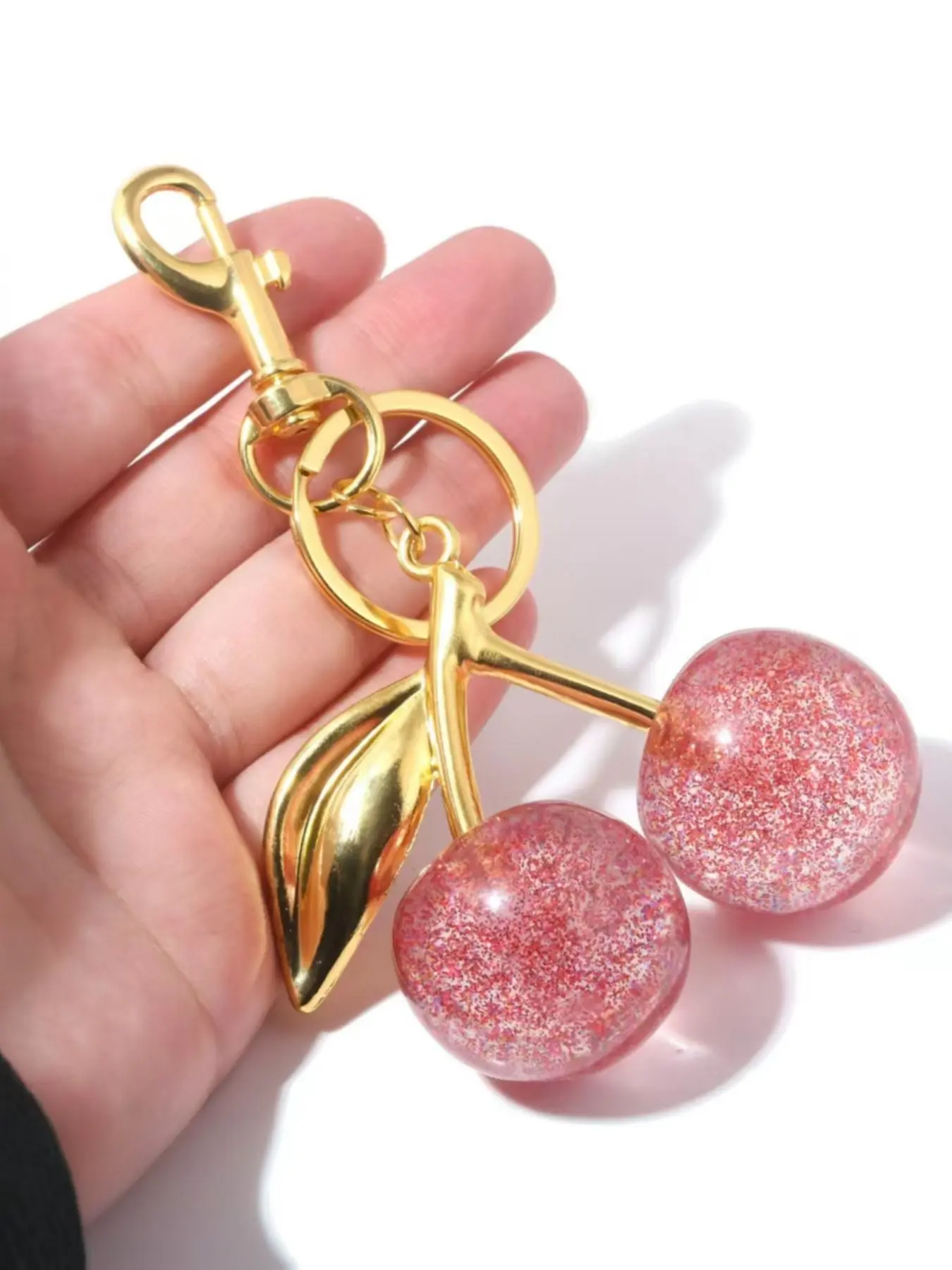 Cute Cherry Design Keychain, Creative Cherry Design Car Key Accessory Keychain, Car Trinkets for Car Key, Fashion Accessories for Women & Girls, Trendy All-match & Exquisite Keychain for Birthday Gift, Keychain for Car Keys