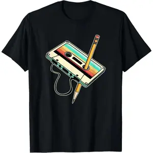 Men & Women’s 80s 90s Retro T-Shirt – Nostalgia Cassette Graphic, Short Sleeve Party Tee