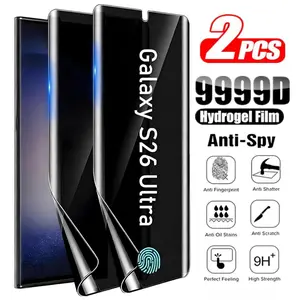 Two-Piece 999D Anti-Spy Water Gel Film for Samsung Galaxy S26 Ultra/s26+/s26 5g/S25 Ultra/S24 Ultra, Scratch-Resistant Protective Screen Protector Soft Membrane Accessories