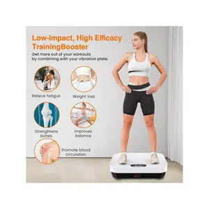 Vibration Plate Exercise Machine, Upgraded Fitness Vibrating Lymphatic Drainage Full Body Workout Shaker For Weight Loss, Fat Burner Stand Shake Board, Exercise Machine At Home Bedroom For Fitness, Toning, Sculpting & Recovery, With 8 Modes