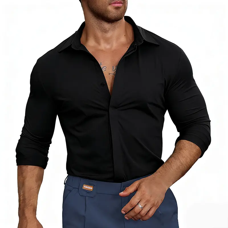 STREVATE Mens Muscle Fit Dress Shirts Casual Hidden Button Down Shirt Long  Sleeve Wrinkle-Free Shirts,Menswear Tops,Men's clothing for Daily Wear,Fall  & Winter Outfits 2026 - TikTok Shop