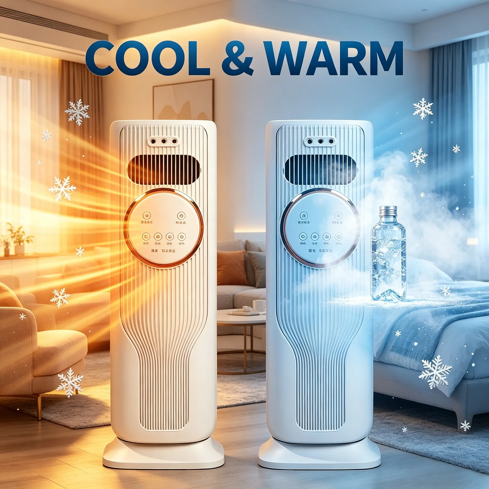 2026 New Arrival 12000BTU Portable Air Conditioner - Ice Crystal Water & Ice Air Cooler Fan, Ultra-Quiet Rapid Cooling Mobile AC, Smart 24H Timing, Energy Efficient, Digital Panel, Suitable for Bedroom/Office, Modern, TikTok Mid Year Sale