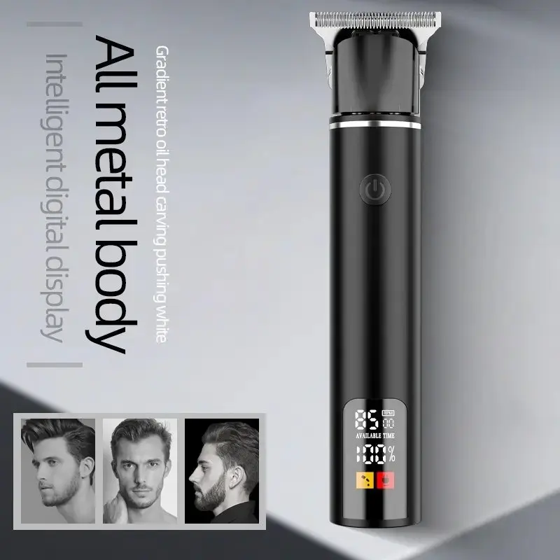 1 cordless electric men's hair clipper and trimmer, wireless hair trimmer with smart display, cordless rechargeable trimmer, USB charging, cordless beard and mustache trimmer, suitable for home haircuts and men's beauty gifts