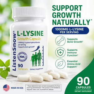 Listensnow Lysine Growth Capsules Height Increase Maximizer with Calcium for Bone Strength -Natural Get Taller Supplement