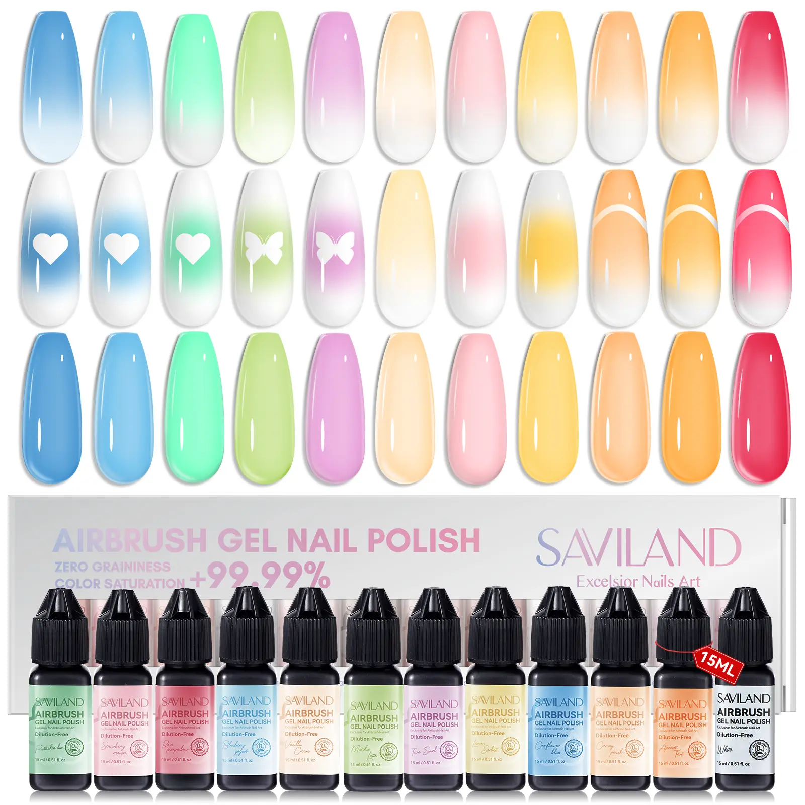 12PCS Macaron  Airbrush Gel Polish