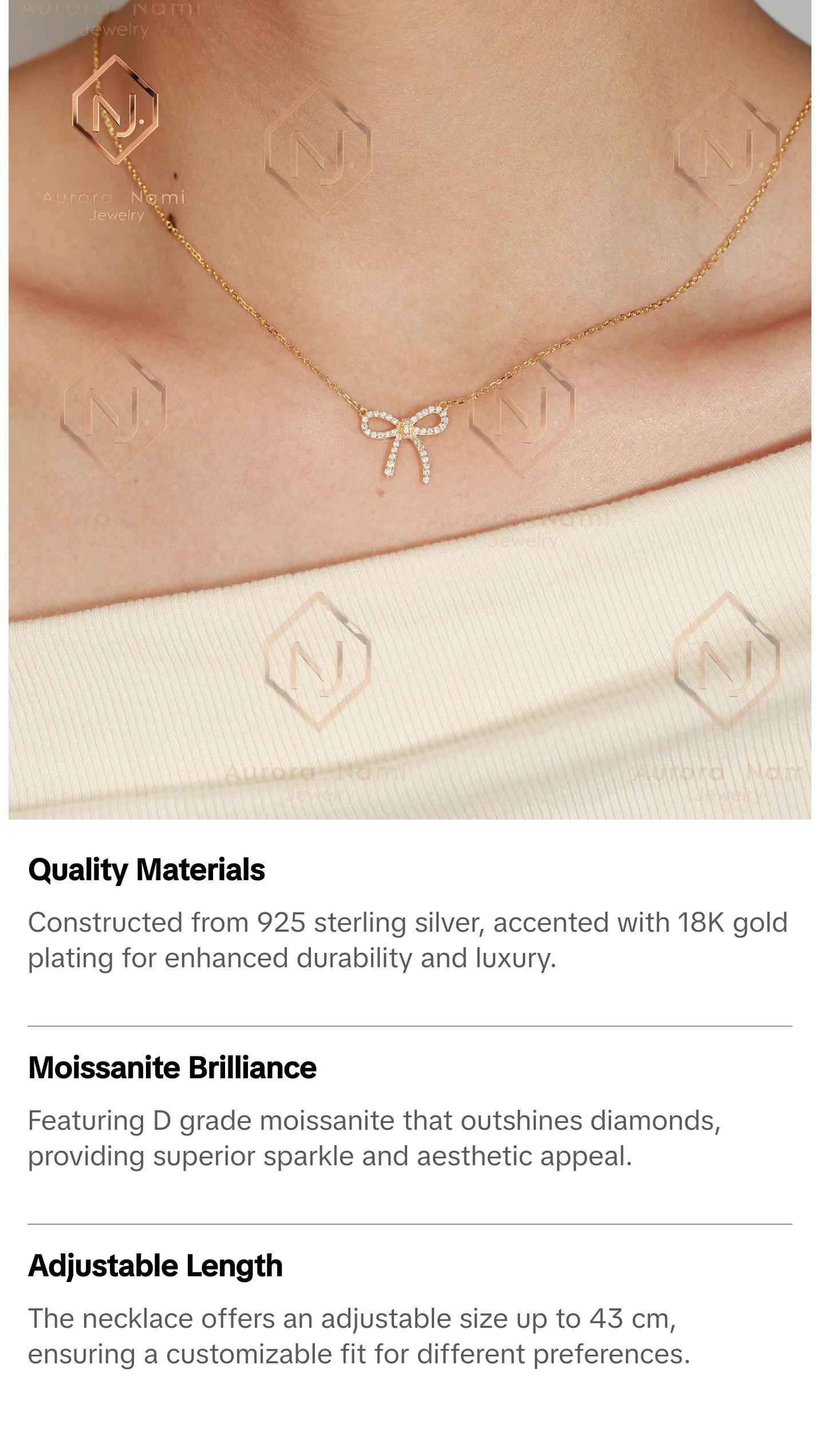 Gold Bow Ribbon Necklace