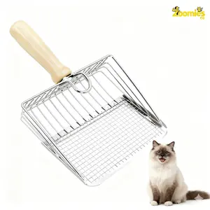 Cat Litter Scoop, Premium Kitty Shovel with Hook and Hole, Metal Sifter Scooper Stainless Steel for Easy Cleaning, Durable and Heavy Duty, Odor-Free for Litter Box