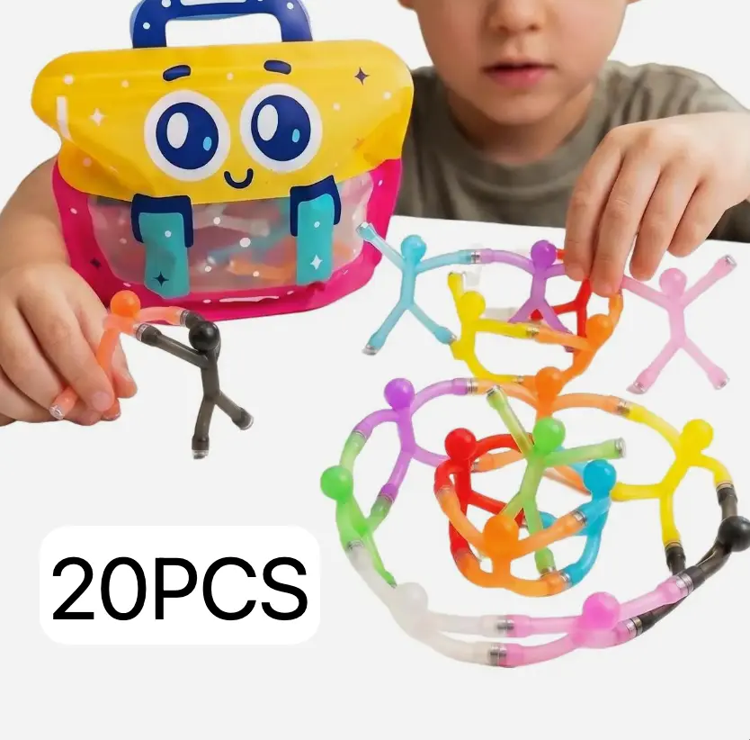 [MOODBLOOM] 20PCS Magnetic Sensory Toy for Kids, Quiet Travel Activity for Planes, Cars & Restaurants, Screen-Free Fidget Toy with Secure Magnets, STEM Building Gift for Boys & Girls, Party Favors & Classroom Rewards