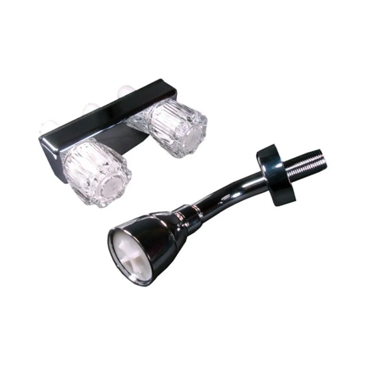 212 MAIN Wall Mounted Showerhead and Valve Fixture, Chrome-Finished Plastic with Concealed Washerless Design, 4-Inch Center for RVs & Boats, Shower Head, Concealed Valve, Rv/Boat Use, 4 In