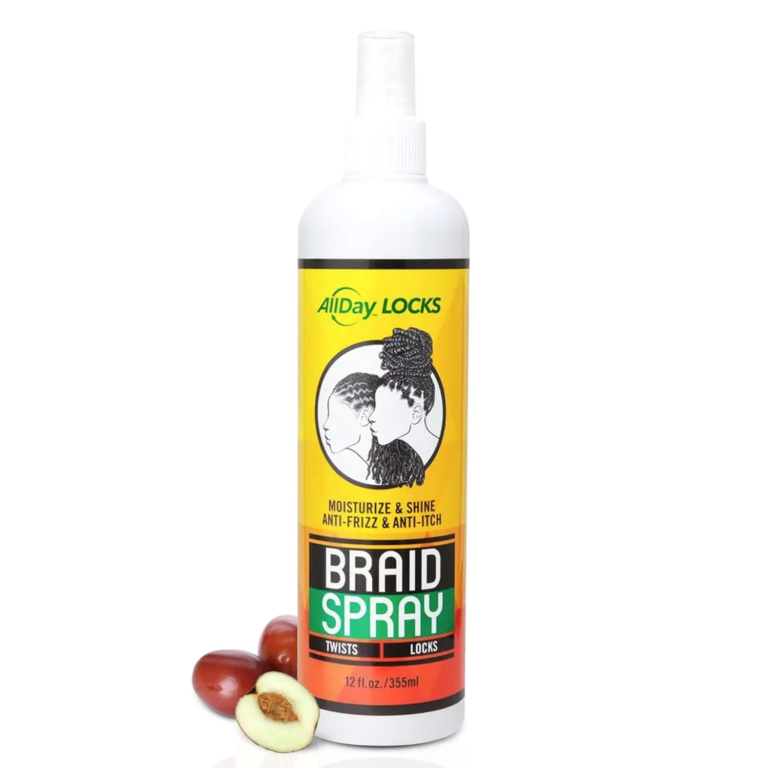 ALLDAY LOCKS, LLC Daily Moisturizing Braid Spray - Hydrating Hair Care for Braiding, Anti-Frizz & Anti-Itch, Refreshing Hydration for Dreadlocks, Alleviates Itchy Dry Scalp, 12 oz Moisturizing Spray for Women & Men