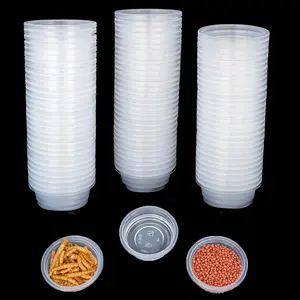 100 count 0.5oz Crested Gecko  and Water Feeding Cups, Reptile Feeder Bowls, for Lizard and Other Small Pet Ledge Accessories Supplies