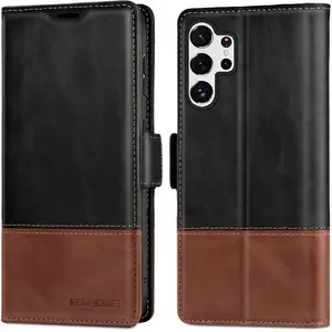 KEZiHOME for Galaxy S23 Ultra Case, Genuine Leather [RFID Blocking] Wallet Case, Card Slot Flip Magnetic Stand Cover Compatible with Galaxy S23 Ultra