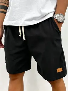 Men’s corduroy shorts, solid color, men’s casual shorts with side pockets and an elastic waistband with drawstring, suitable for everyday wear and vacations, men’s shorts fathersdaygift