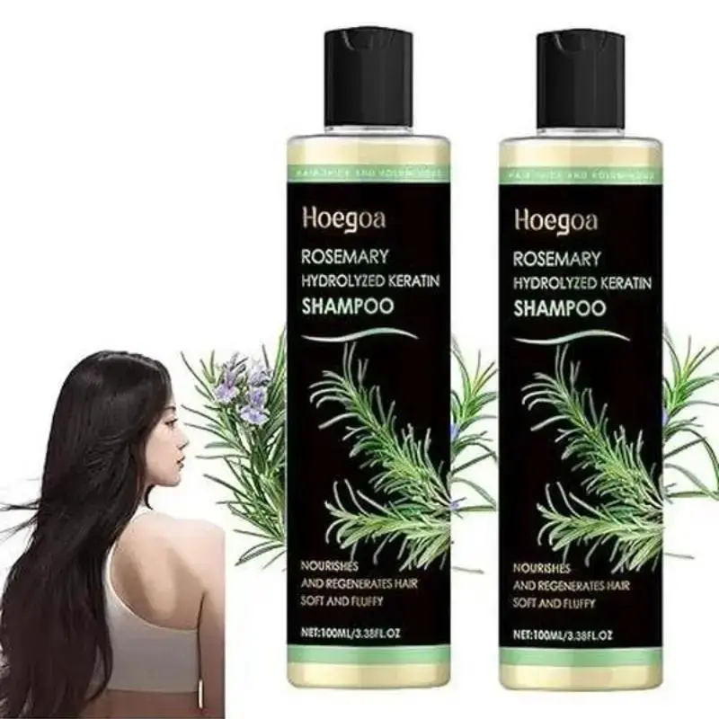 Hoegoa Rosemary Thickening Shampoo, Plant-Based Oil Control Nourishing Moisturizing Repair Fluffy Refreshing Shampoo