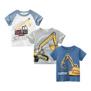 Toddler Boys Summer Cotton Short-Sleeve Graphic T-shirt,Pack of 3