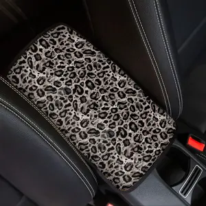 Leopard Print Car Armrest Cushion,Quick Installation Comfortable Seat Console Armrest Accessories for Daily Long Road Trip,Center Console Pad Cover, Non-Slip Washable Protector Mat for Auto, SUV, Truck automotive decor