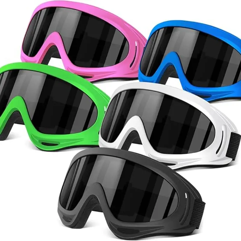 Motorcycle Goggles 5 Pack, Atv & Dirt Bike Goggles, Windproof Sandproof Lens, Off-Road Powersports Goggles, Protective Eye Gear, Outdoor Riding Goggles