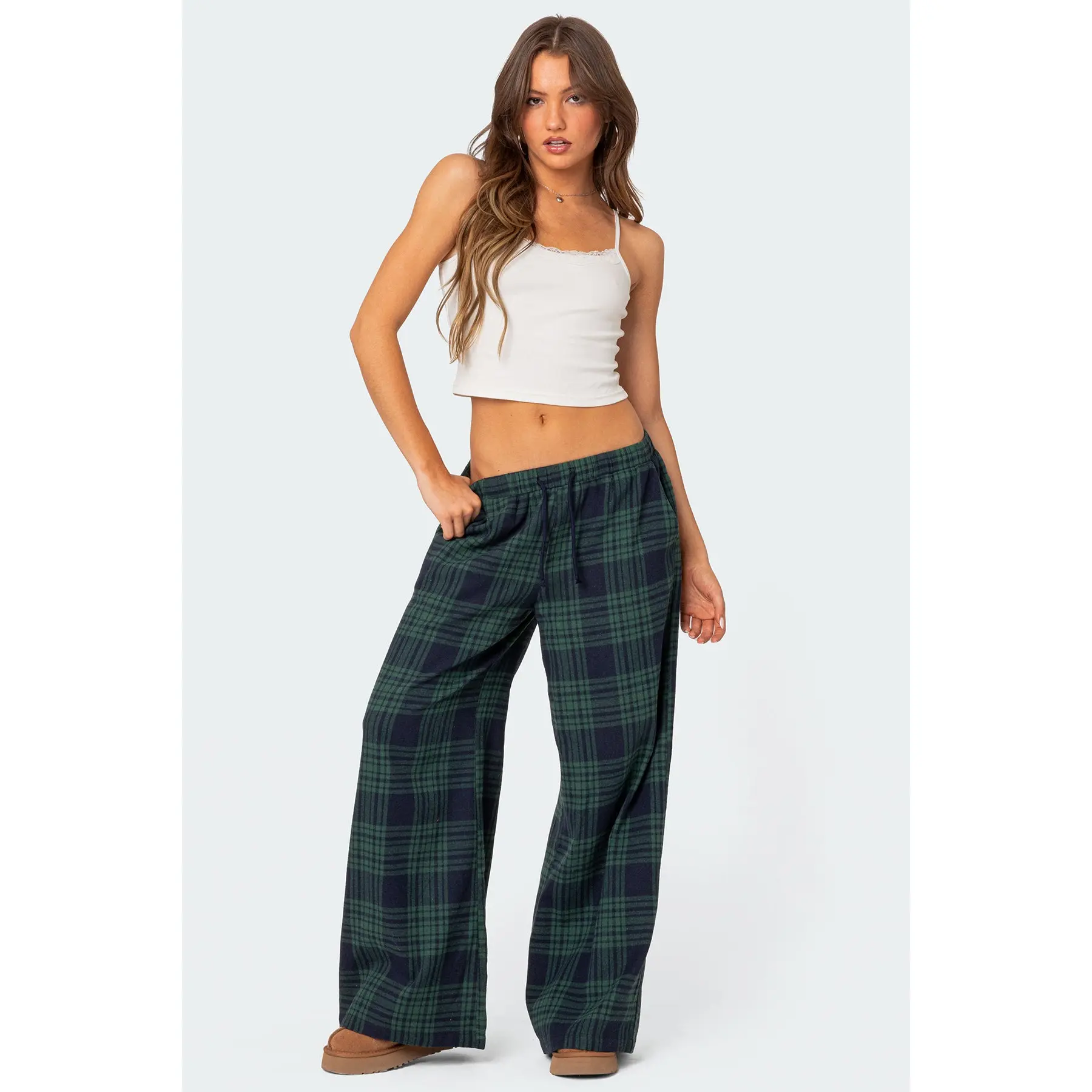 Lounge Around Plaid Wide Leg Pants Lounge Around Plaid Wide Leg Pants