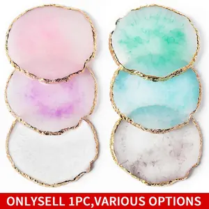 Resin Art Palette Makeup Mixing Palette Gold Edge Nail Art Tool Manicure Gel Design Nail Art Makeup Mixing Tray DIY Single