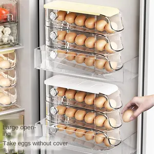3 packs Degermination rolling egg organizer for refrigerator special side door egg organizer crisper drawer egg holder Boxes