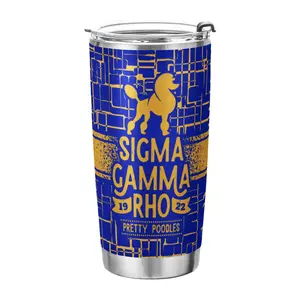 BB Greek Sigma Gamma Rho - 20 oz Stainless Steel Coffee Tumbler - Tile - Official Vendor