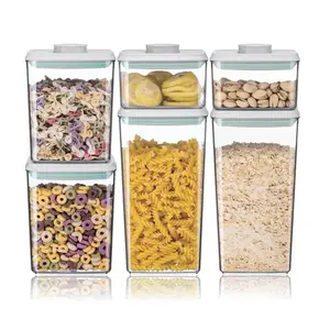 Ankou Airtight Food Storage Container Sets with Lids 6Pcs Pop Containers for Kitchen Pantry Organization BPA-Free Stackable Kitchen Storage Containers for  coffee beans, nuts, snacks, milk powder, and many other foods that need to be sealed.