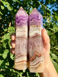 Unique Amethyst Agate Tower, Natural Stone Decorations, Crystal Carvings, Ideal for Home Decor, and a Distinctive Gift for Holiday