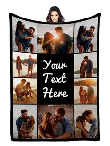 I Love You Gifts Custom Photo Blanket for Girlfriend Boyfriend Gifts, Personalized Picture Blankets for Mom Dad Christmas Couples Gifts