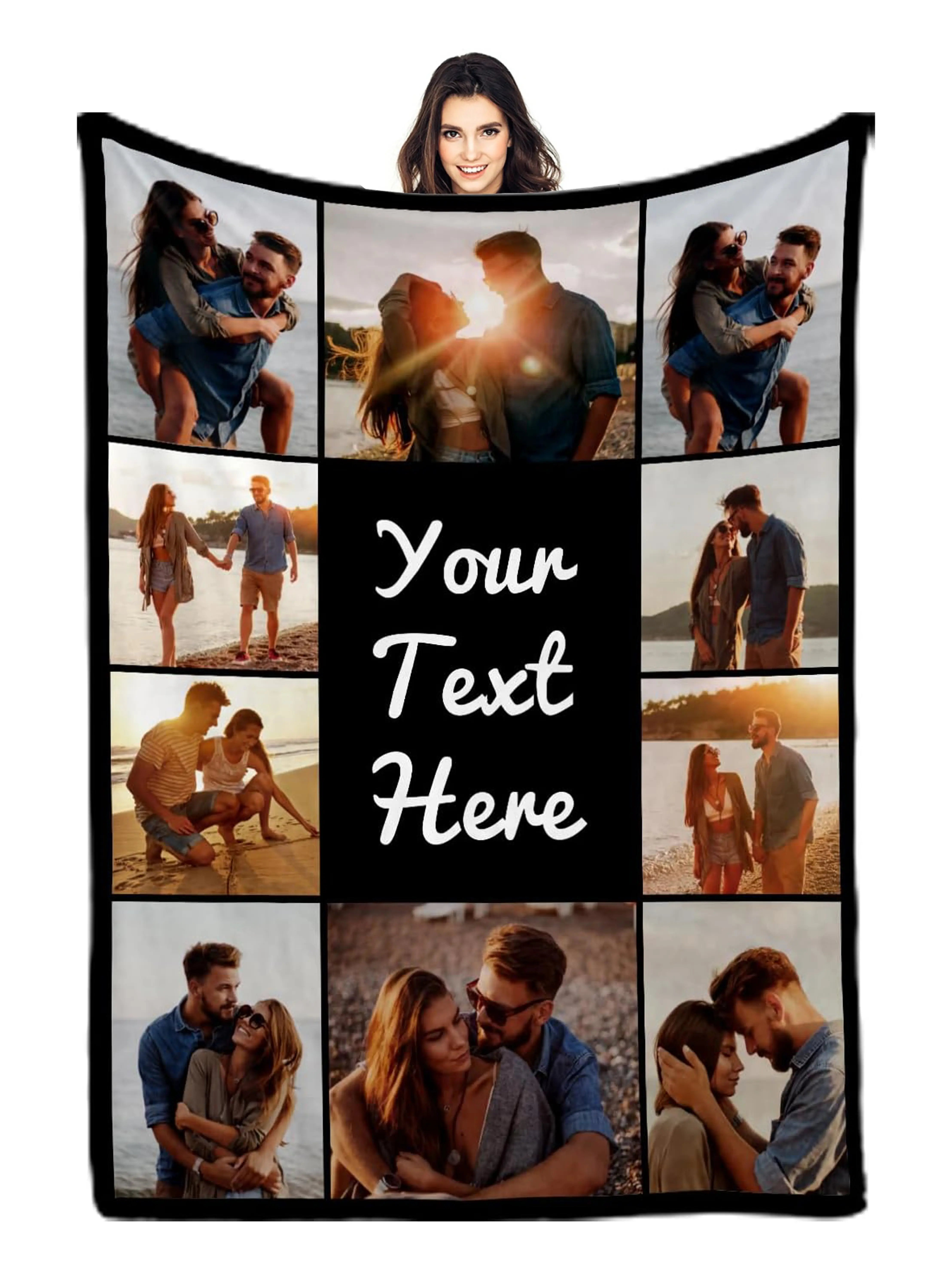 I Love You Gifts Custom Photo Blanket for Girlfriend Boyfriend Gifts, Personalized Picture Blankets for Mom Dad Christmas Couples Gifts