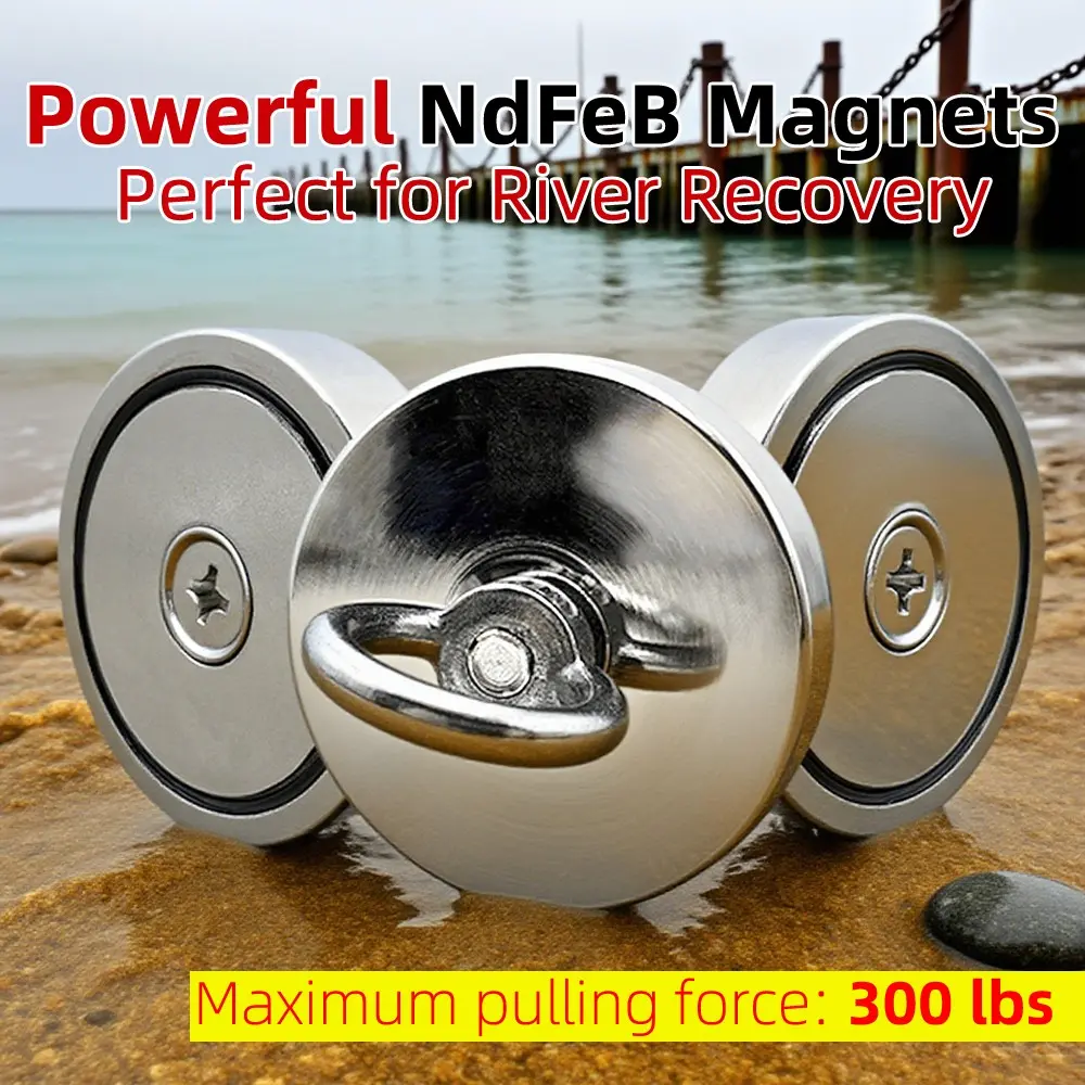 Magnetic Pull Powerful Magnet 300lbs, Strong Magnets, Heavy Duty Durable Steel Material, Ideal for Outdoor Use, Strong Grip & Reliable Performance