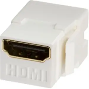 212 MAIN F/F Keystone Coupler Jack - White, Snap-In Mount, Computer & Networking Accessory for Home Office Network Setups