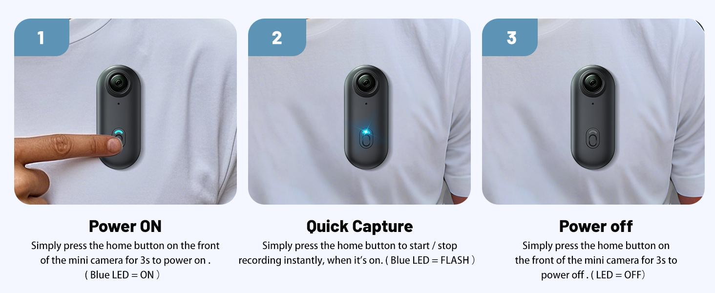 1080P Mini Action Camera, Pocket-Size Portable Sports Camera with 120° Wide Angle, Body Cam for Travel, Vlogging & Outdoor Use