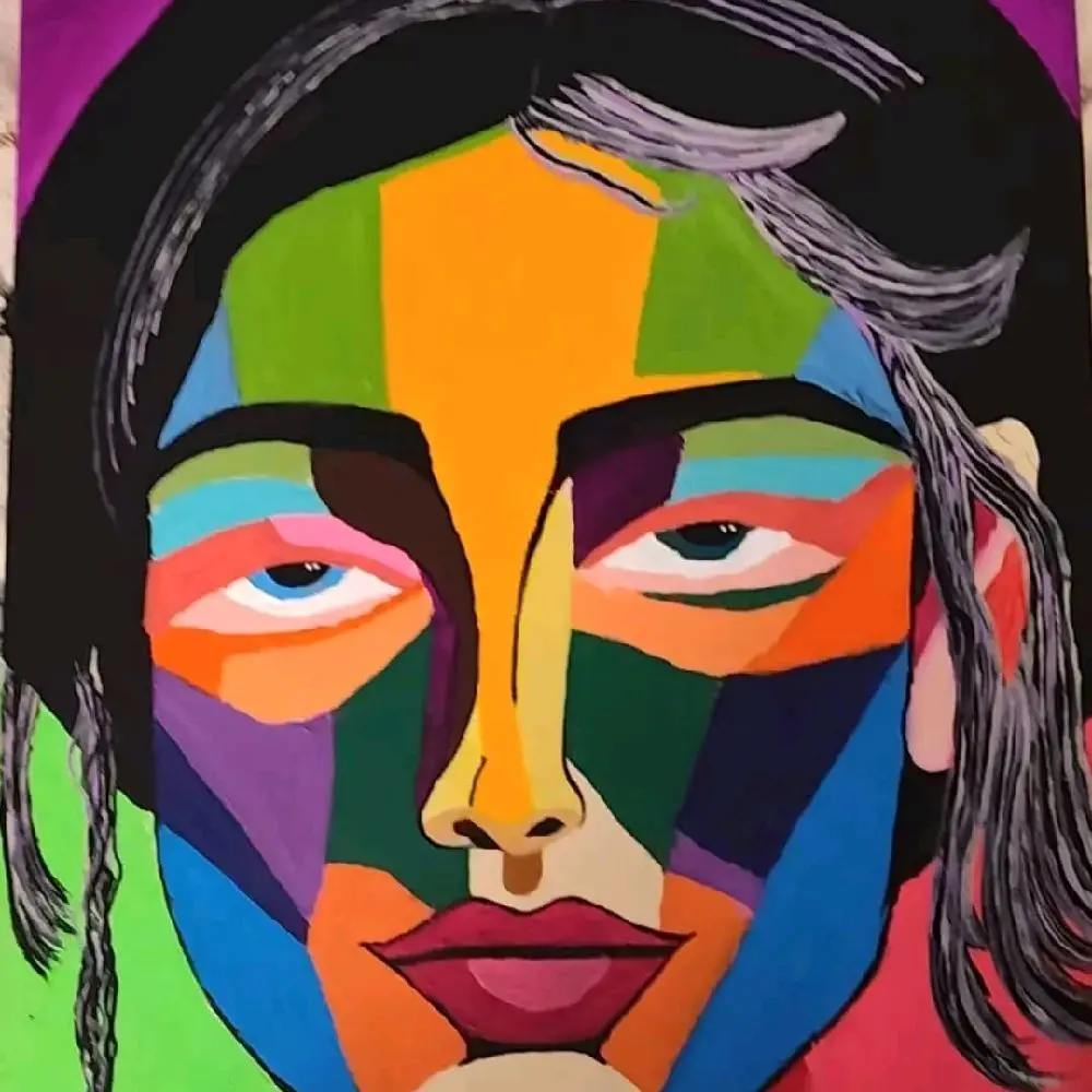 Girl - Colorful Abstract Art Print for Home Decor