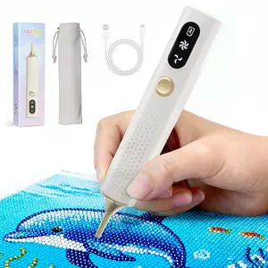 YUHUINCZRY Electric Diamond Painting Drill Pen, Rechargeable 5D Diamond Art Pen Kit with 3 Speed Settings, Ergonomic Dot Drill Tool for Rhinestones, DIY Diamond Painting & Craft Projects