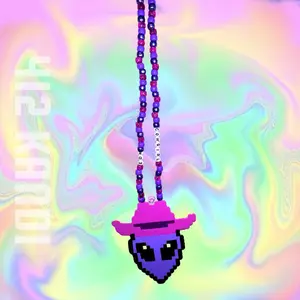 EDM Alien Cowgirl Yeehaw Perler Kandi Necklace