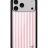 Wildflower Limited Edition Pink Stripes Polyurethane Smartphone Case - Protective, Shockproof, Custom Durable Cover for iPhone 13+ Devices, Cute Phone Accessory with Reliable Protection